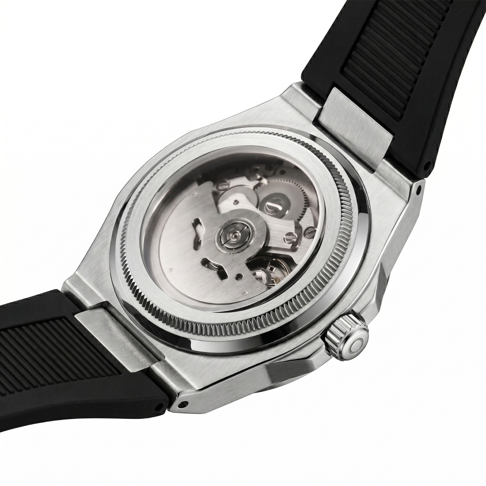 Pergor Valtor Green Rubber – automatic watch, stainless steel case and bracelet