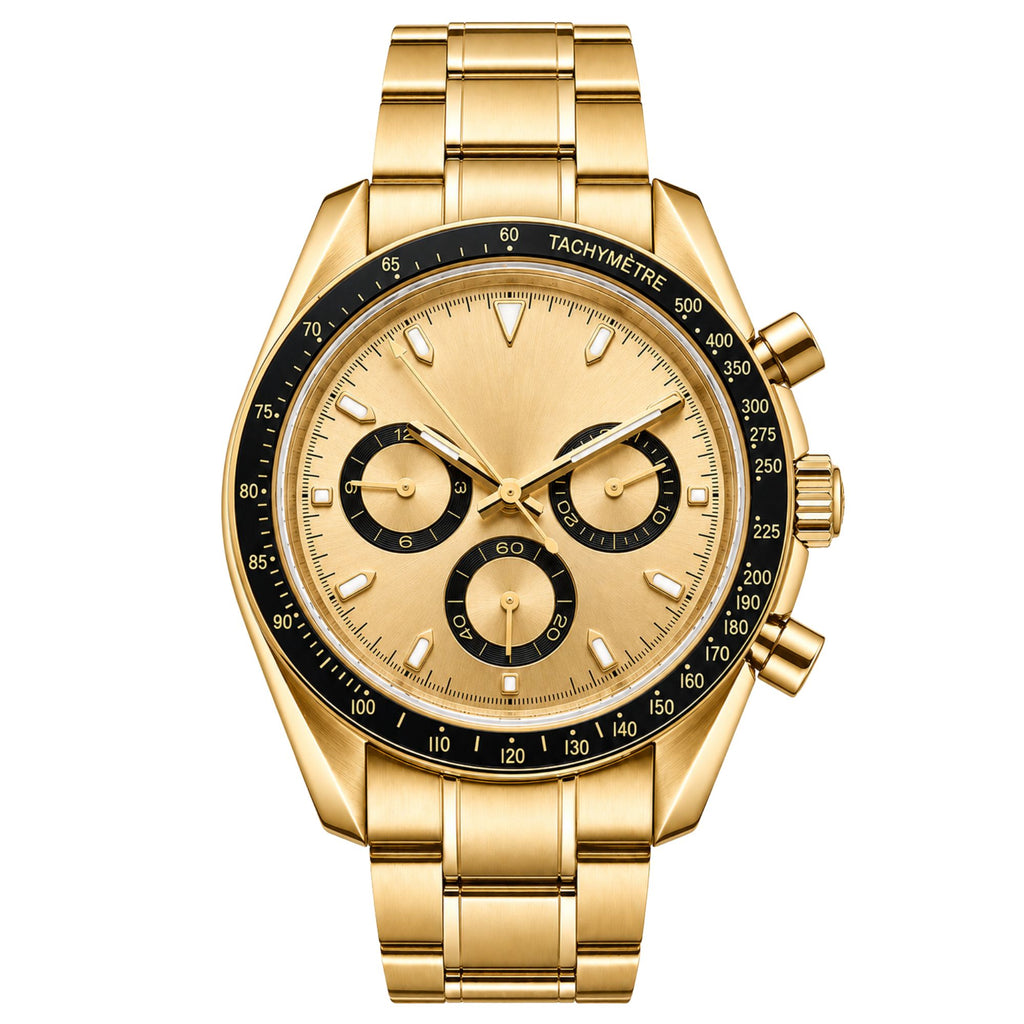 Pergor Torvex Black Gold – automatic watch, stainless steel case and bracelet