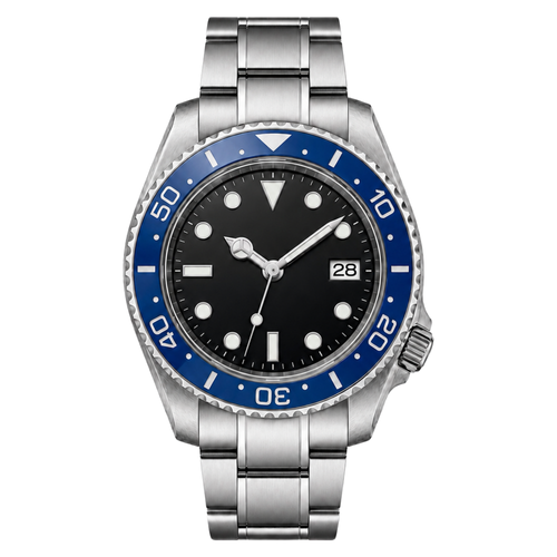 Pergor Montier Blue Steel – automatic watch, stainless steel case and bracelet