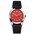 Pergor Veyra RED Rubber – automatic watch, stainless steel case and bracelet