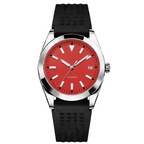 Pergor Veyra RED Rubber – automatic watch, stainless steel case and bracelet