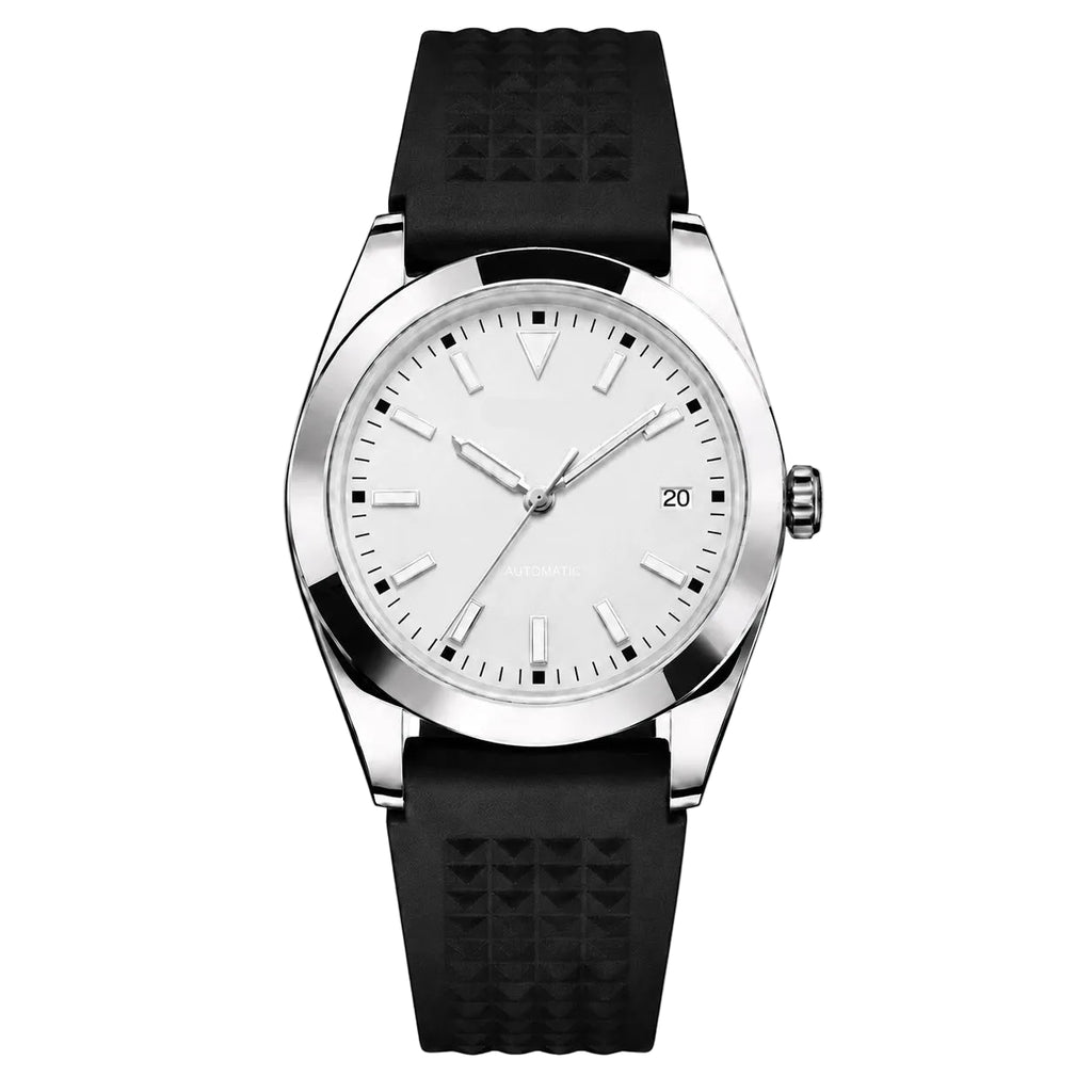 Pergor Veyra White Rubber – automatic watch, stainless steel case and bracelet