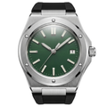 Pergor Valtor Green Rubber – automatic watch, stainless steel case and bracelet