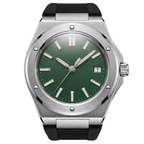 Pergor Valtor Green Rubber – automatic watch, stainless steel case and bracelet