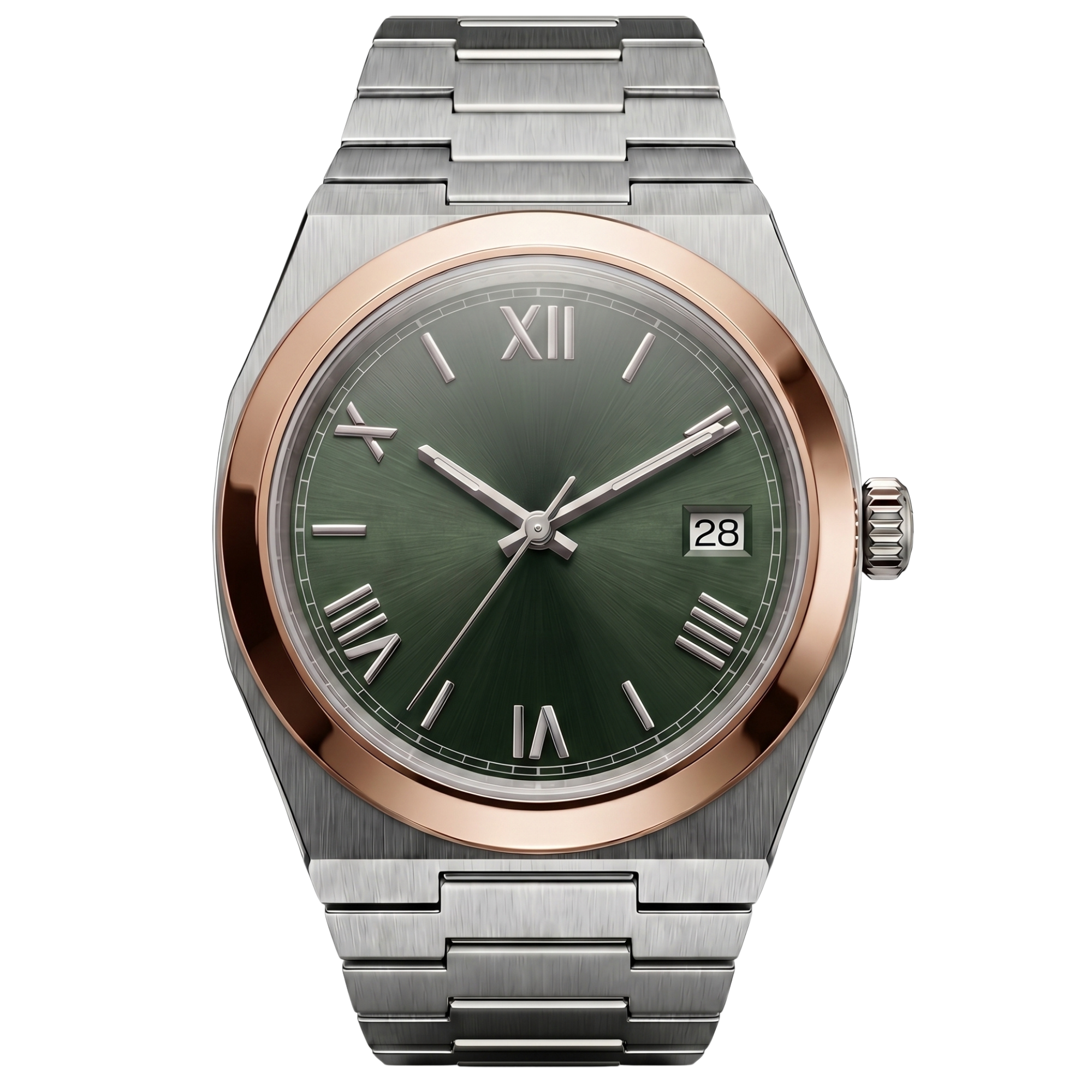Pergor Tolaris Arabic Olive TWO Tone – automatic watch, stainless steel case and bracelet