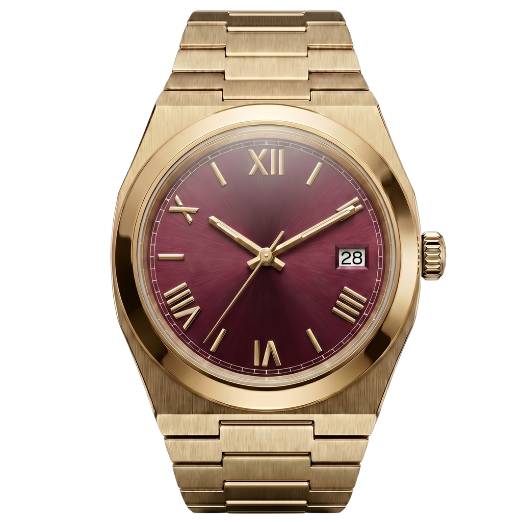 Pergor Tolaris RED Rose – automatic watch, stainless steel case and bracelet