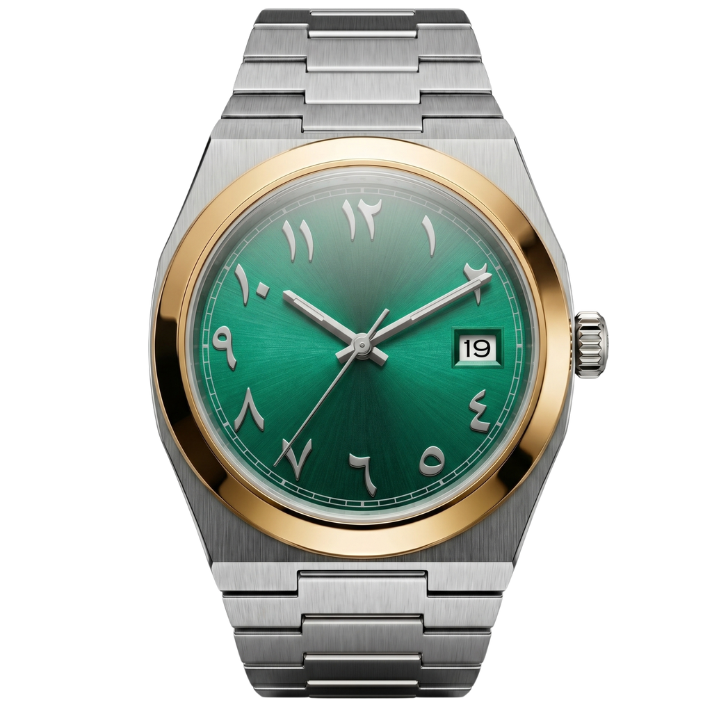 Pergor Tolaris Green TWO Tone – automatic watch, stainless steel case and bracelet