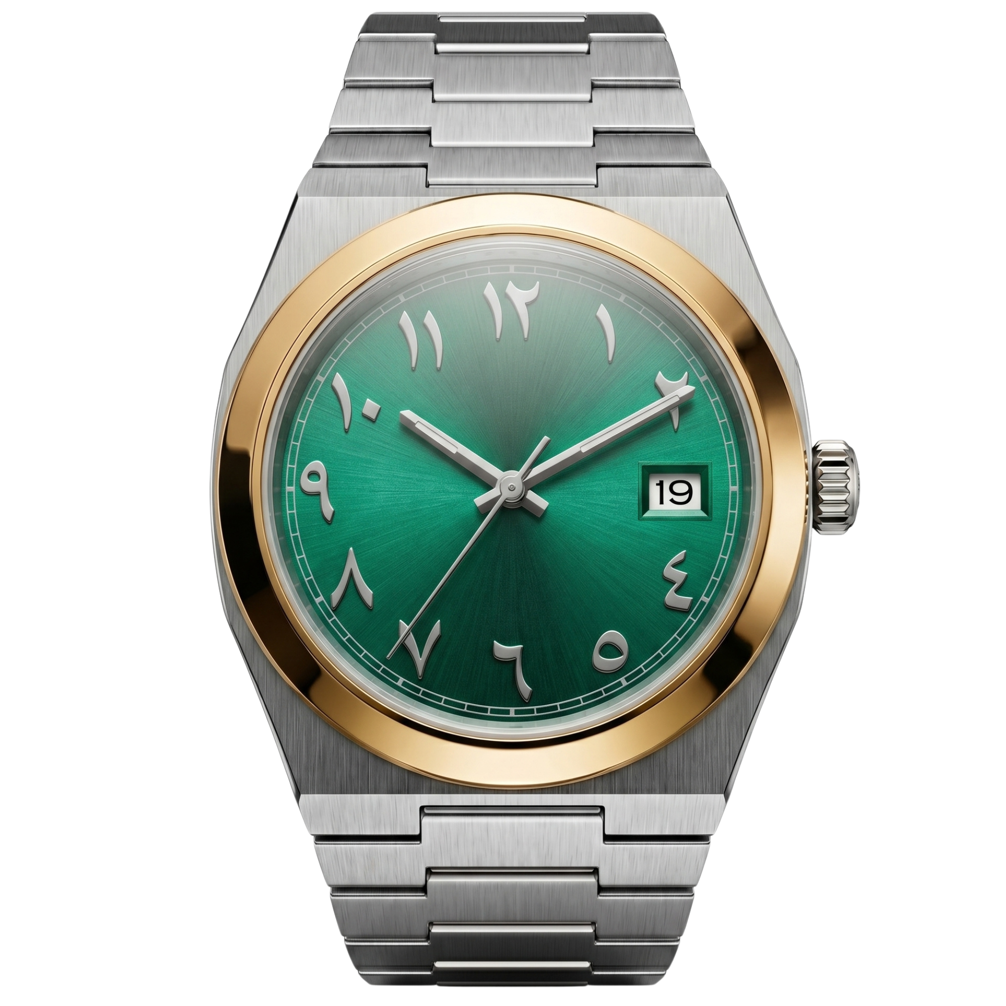 Pergor Tolaris Green TWO Tone – automatic watch, stainless steel case and bracelet