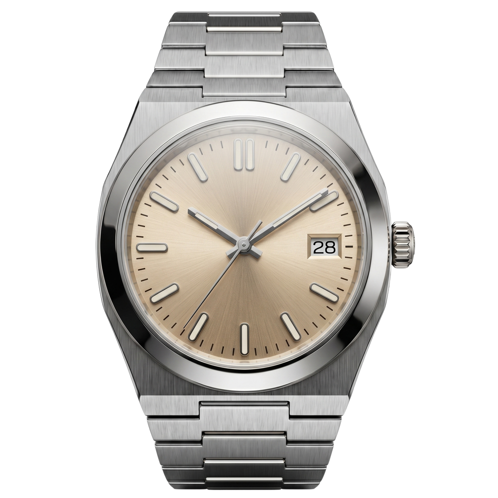Pergor Tolaris Champagne Steel – automatic watch, stainless steel case and bracelet