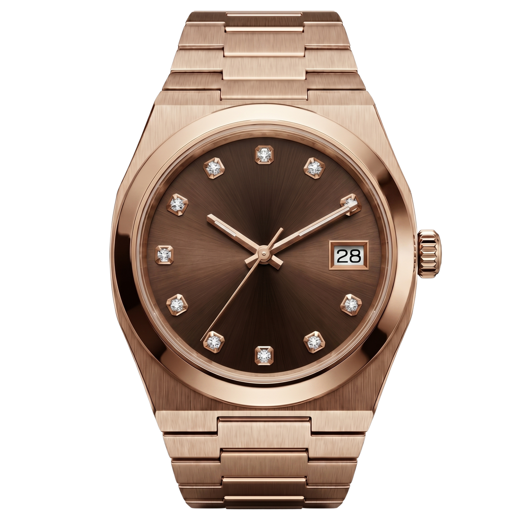 Pergor Tolaris Brown Rose – automatic watch, stainless steel case and bracelet