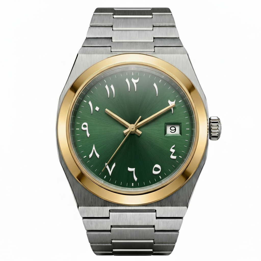 Pergor Tolaris Green TWO Tone – automatic watch, stainless steel case and bracelet