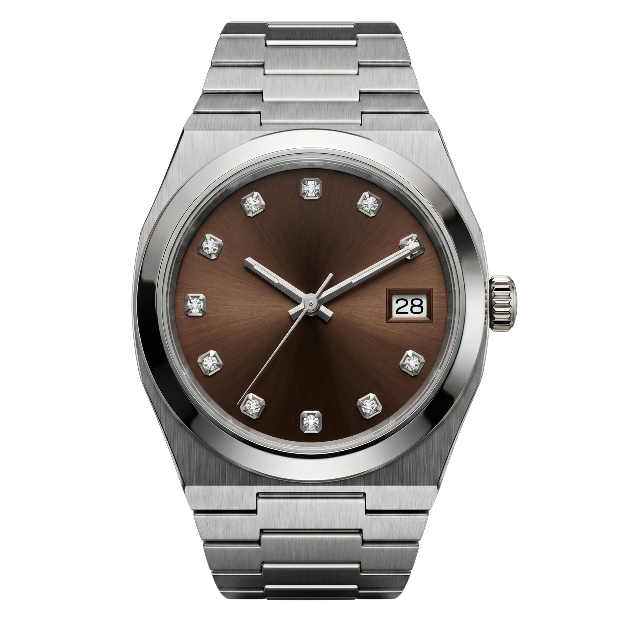 Pergor Tolaris Brown Steel – automatic watch, stainless steel case and bracelet