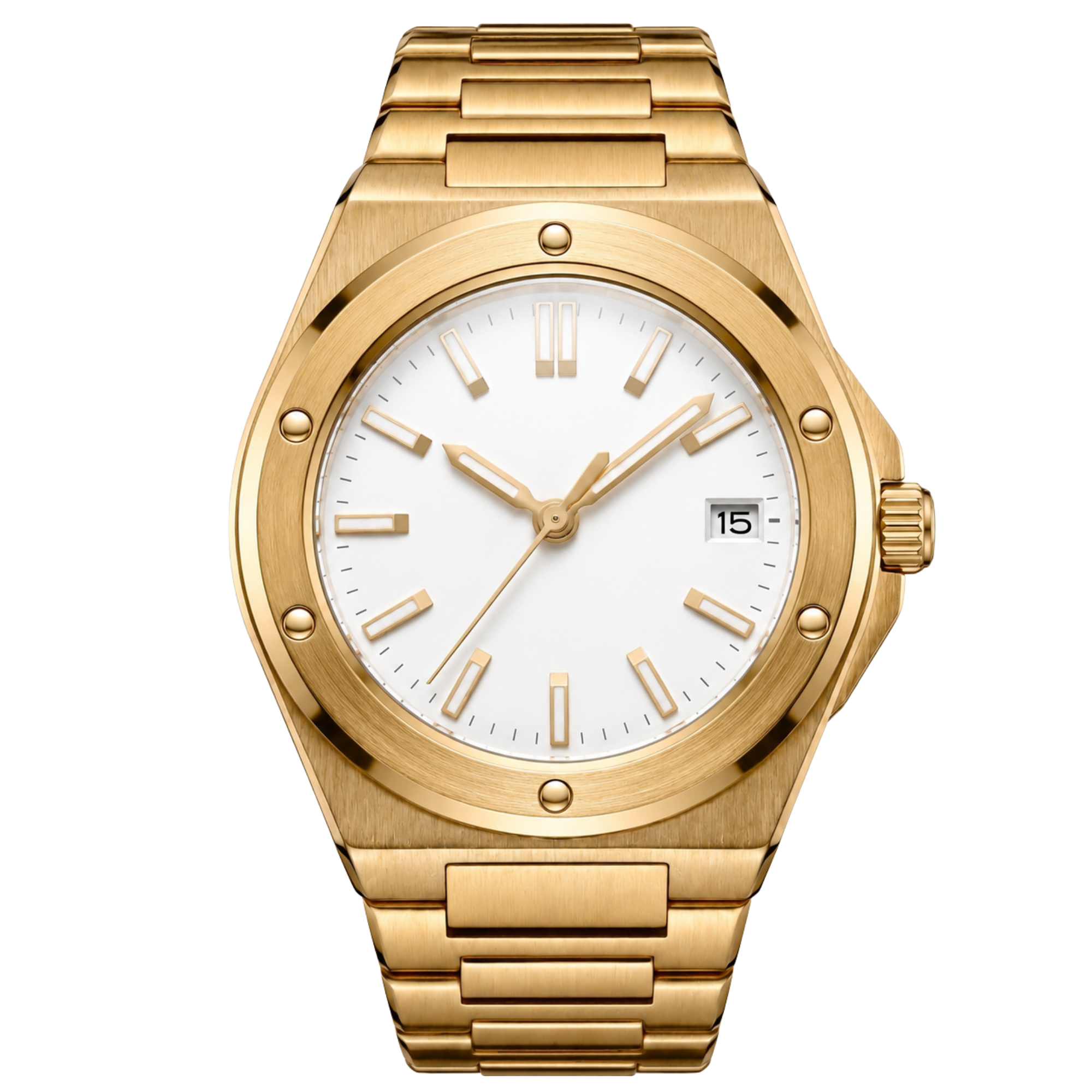 Pergor Valtor White Gold – automatic watch, stainless steel case and bracelet