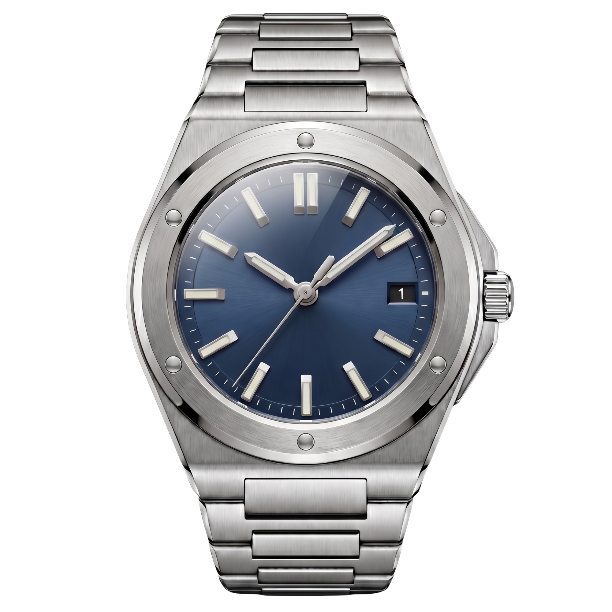 Pergor Valtor Blue Steel – automatic watch, stainless steel case and bracelet