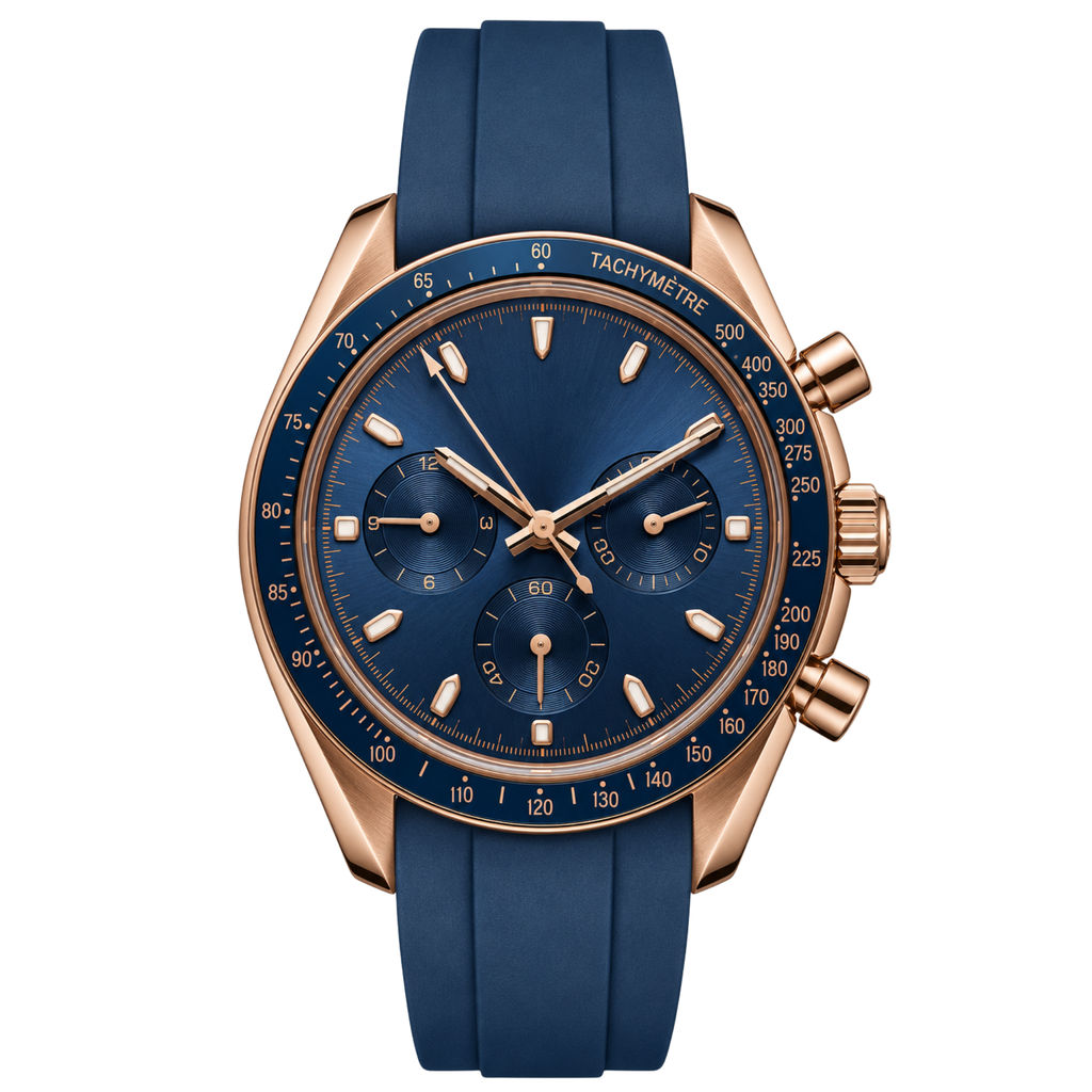 Pergor Torvex SEA Blue Rose Rubber – automatic watch, stainless steel case and bracelet