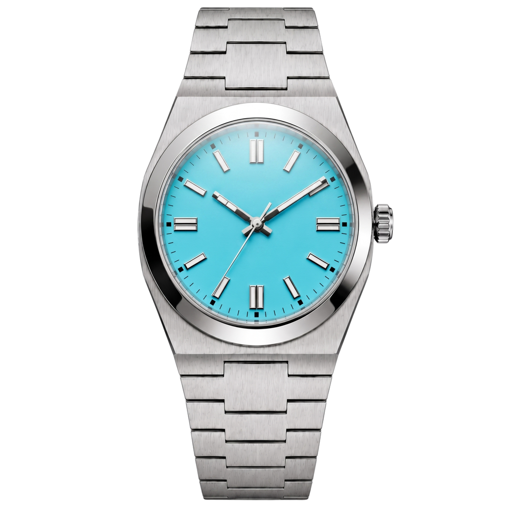 Pergor Artis POP Blue Steel – automatic watch, stainless steel case and bracelet