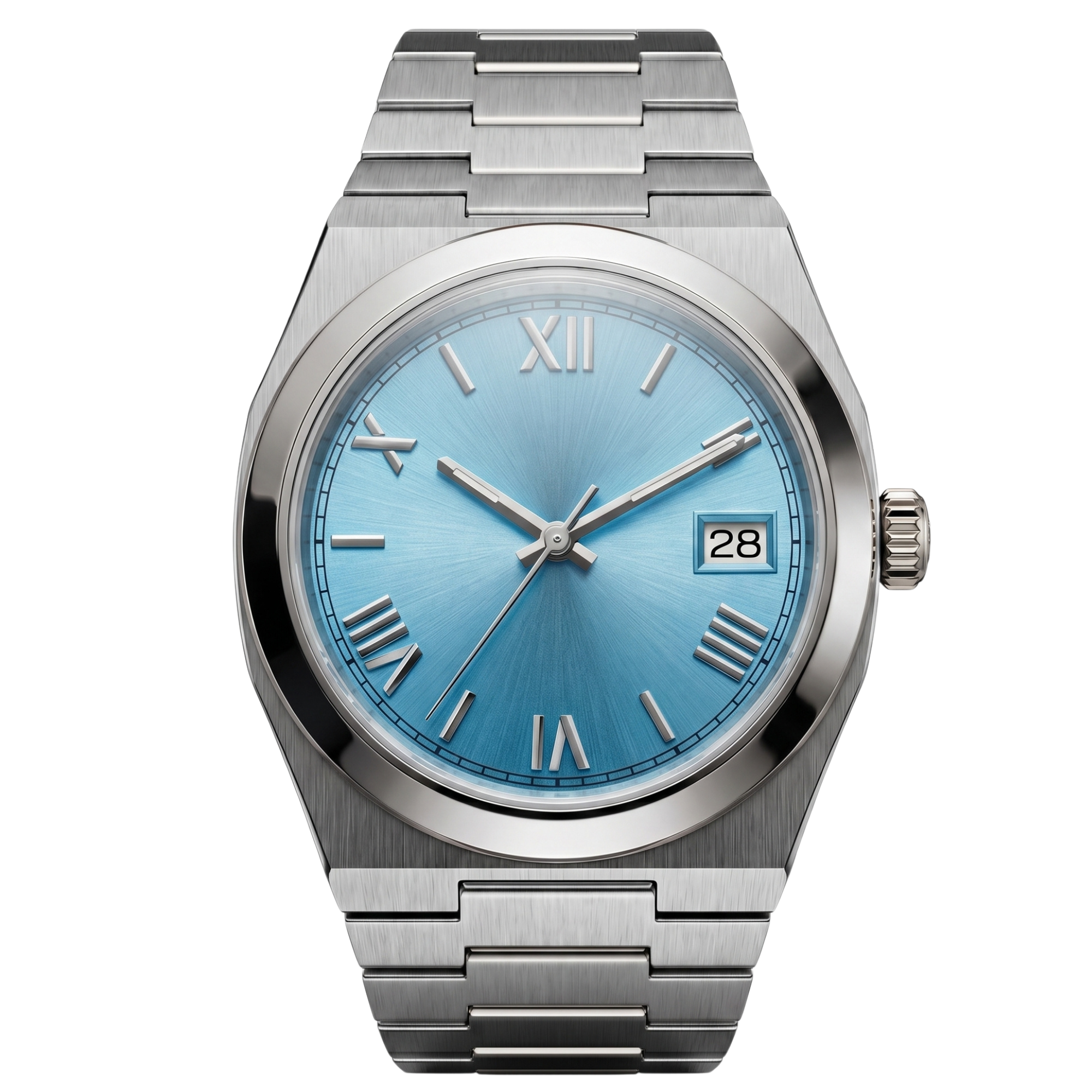 Pergor Tolaris Roman ICE Steel – automatic watch, stainless steel case and bracelet