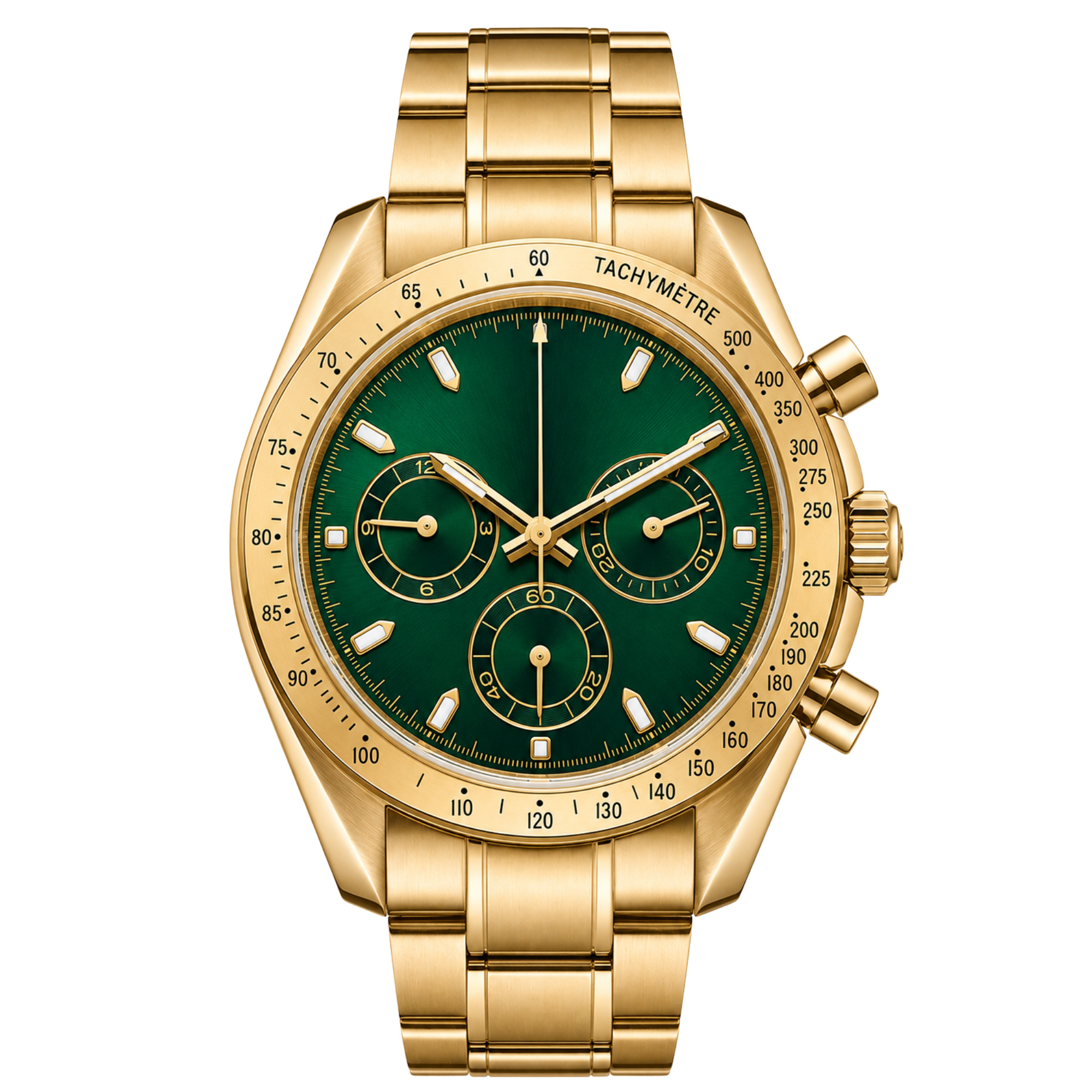 Pergor Torvex Green Gold – automatic watch, stainless steel case and bracelet