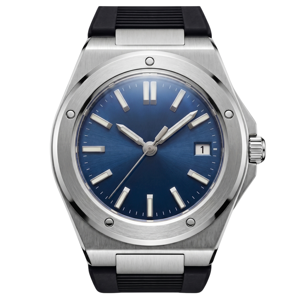 Pergor Valtor Blue Rubber – automatic watch, stainless steel case and bracelet