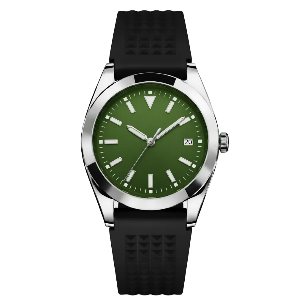 Pergor Veyra Race Green Rubber – automatic watch, stainless steel case and bracelet
