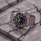 Pergor Navex Purple Steel – automatic watch, stainless steel case and bracelet