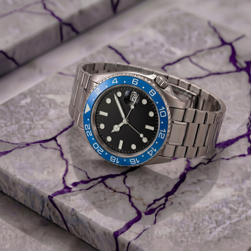 Pergor Navex Blue Steel – automatic watch, stainless steel case and bracelet