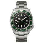 Pergor Navex Green Steel – automatic watch, stainless steel case and bracelet