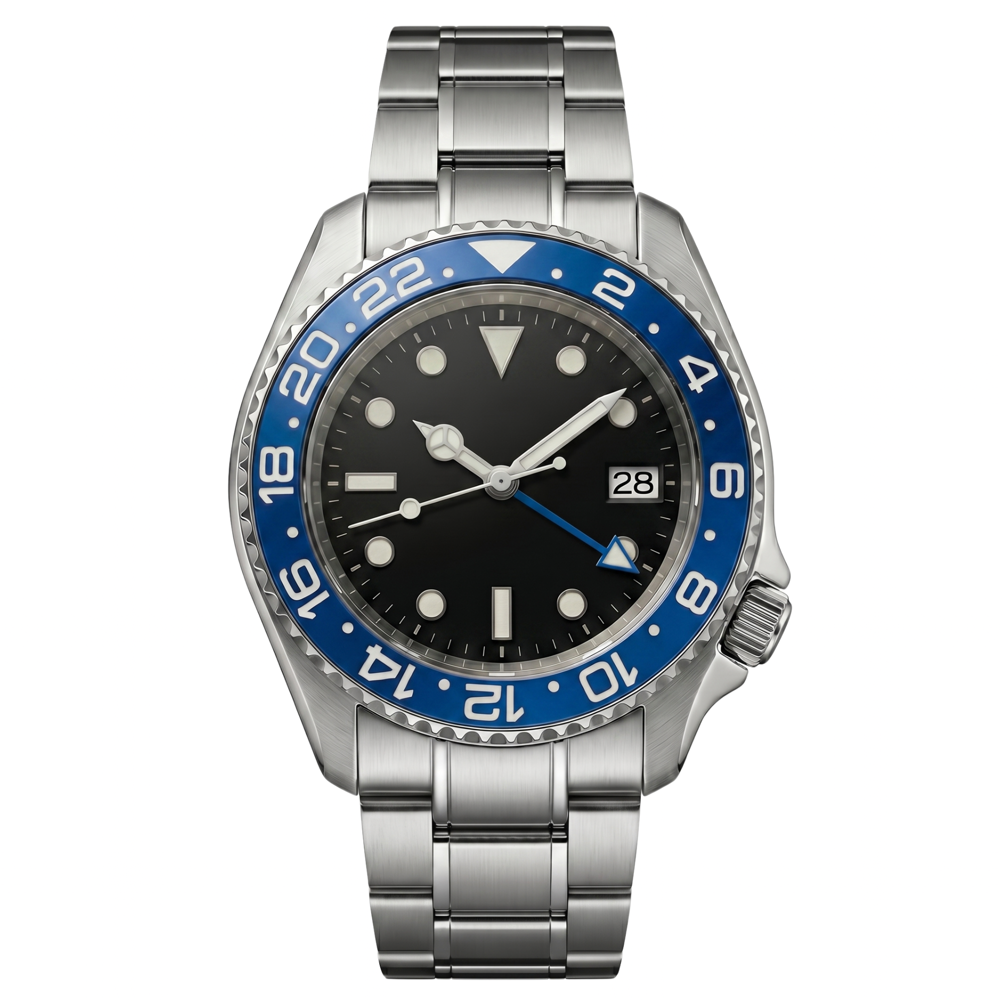 Pergor Navex Blue Steel – automatic watch, stainless steel case and bracelet