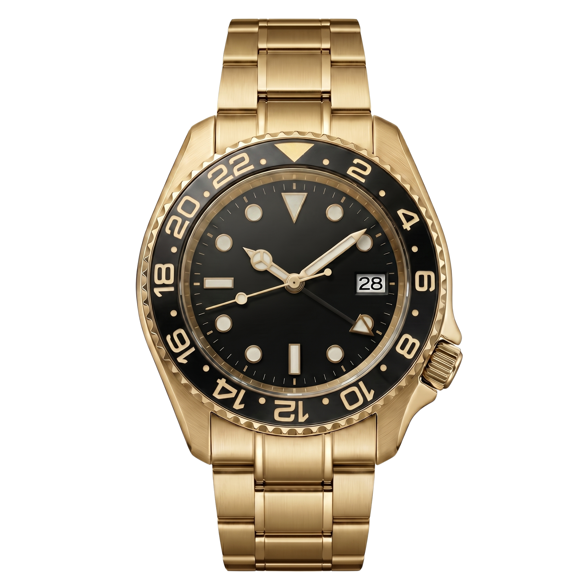 Pergor Navex Black Gold – automatic watch, stainless steel case and bracelet