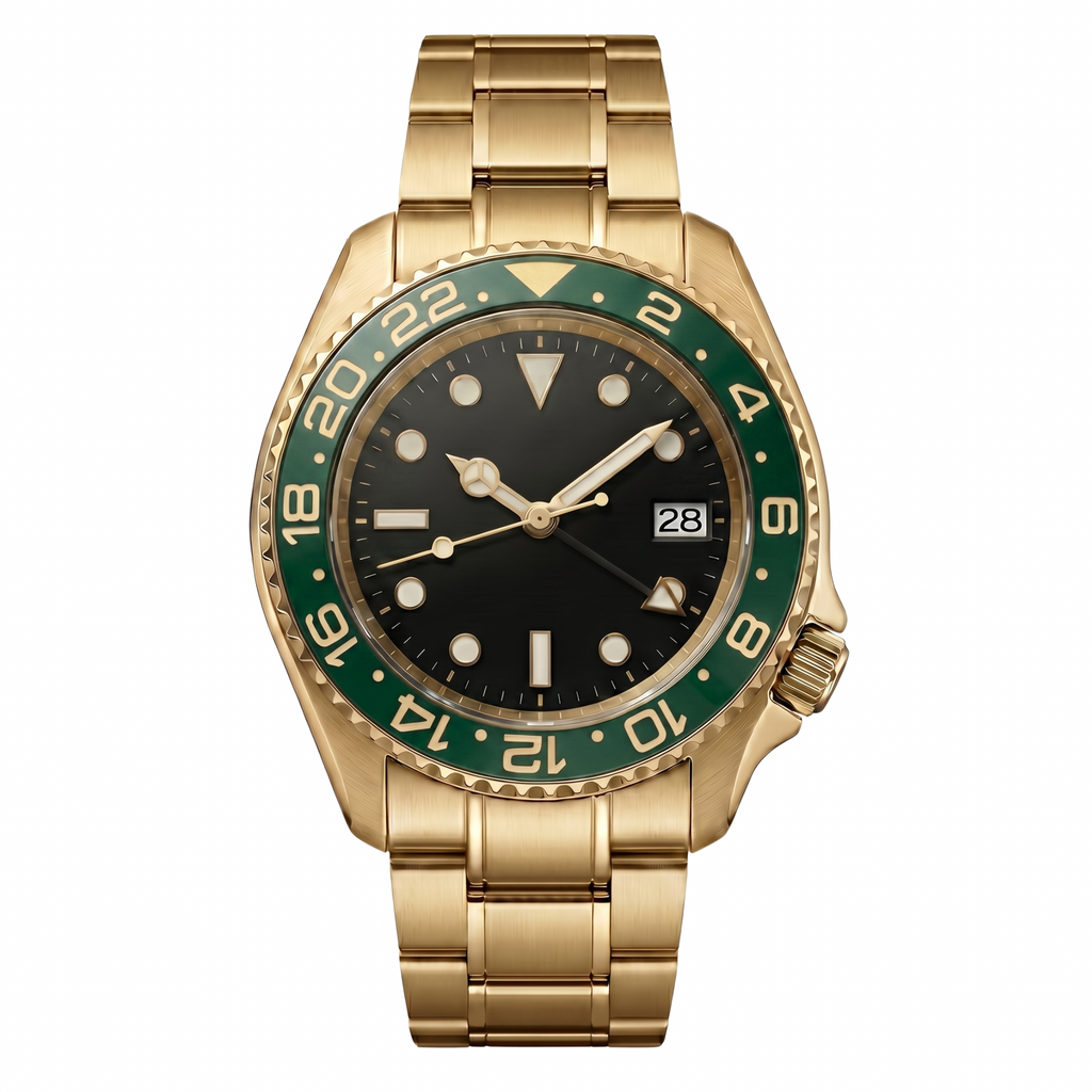 Pergor Navex Green Gold – automatic watch, stainless steel case and bracelet