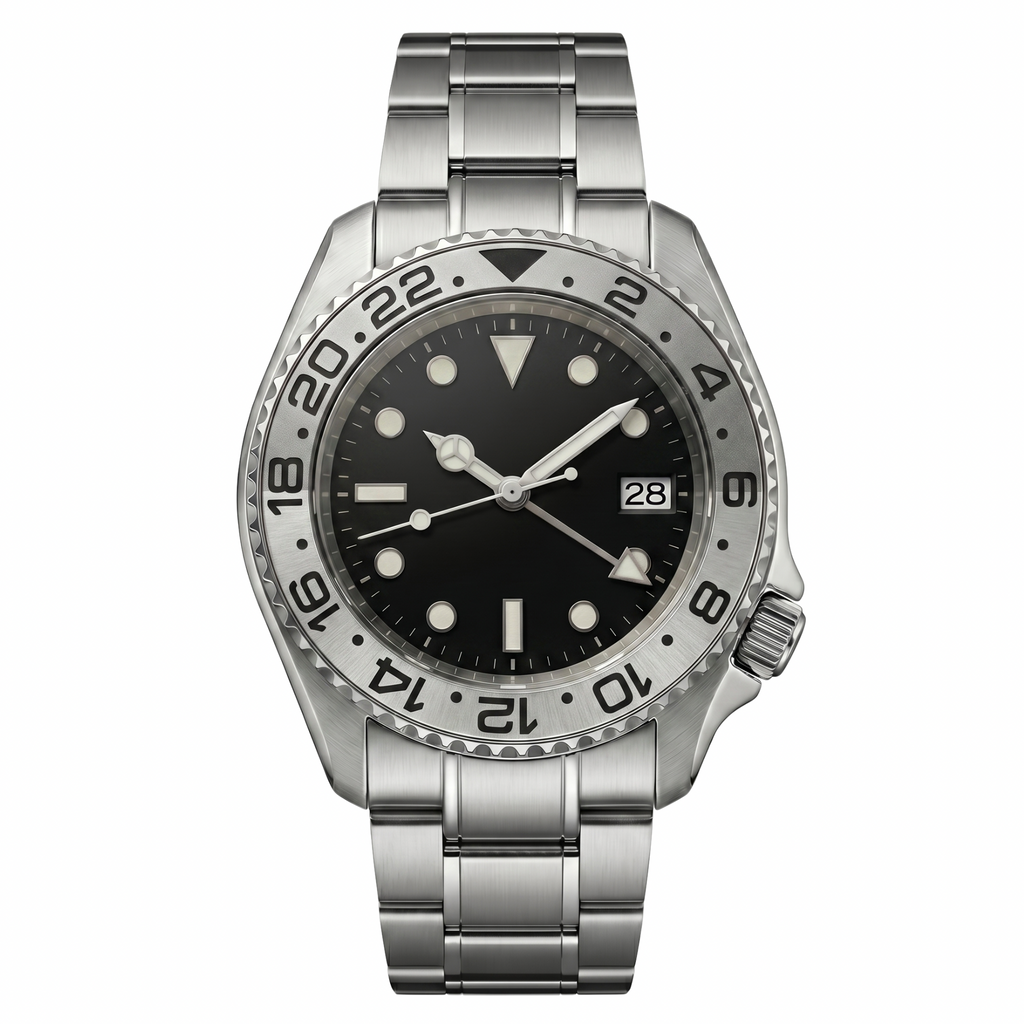 Pergor Navex Grey Steel – automatic watch, stainless steel case and bracelet