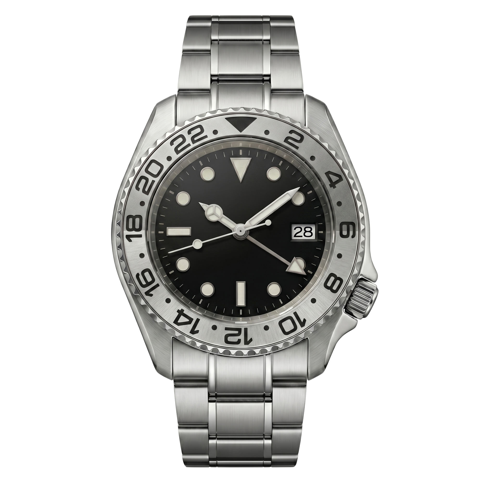 Pergor Navex Grey Steel – automatic watch, stainless steel case and bracelet