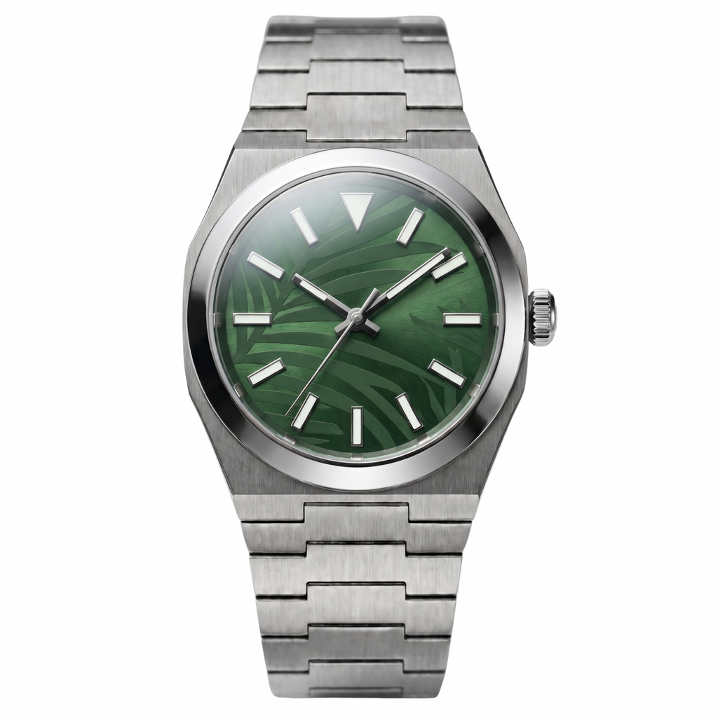 Pergor Artis Palms Steel – automatic watch, stainless steel case and bracelet