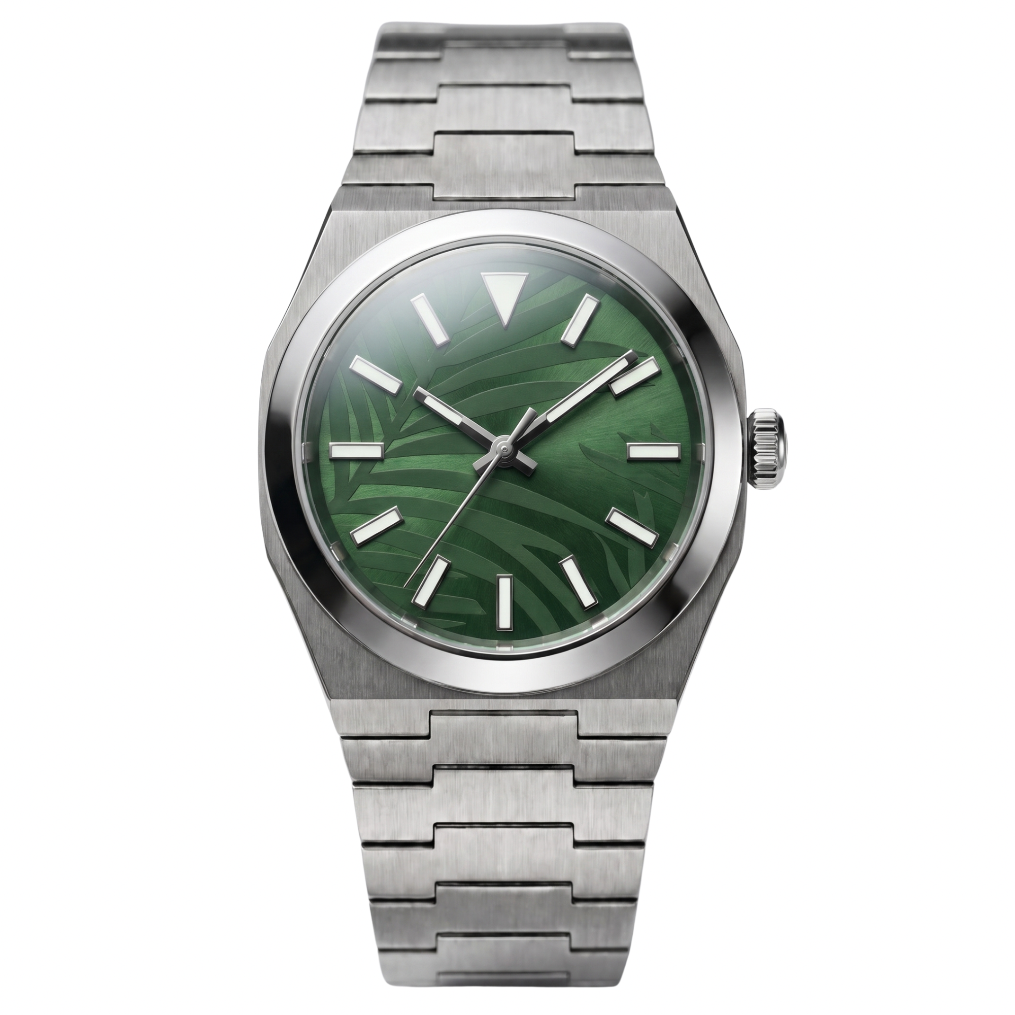 Pergor Artis Palms Steel – automatic watch, stainless steel case and bracelet