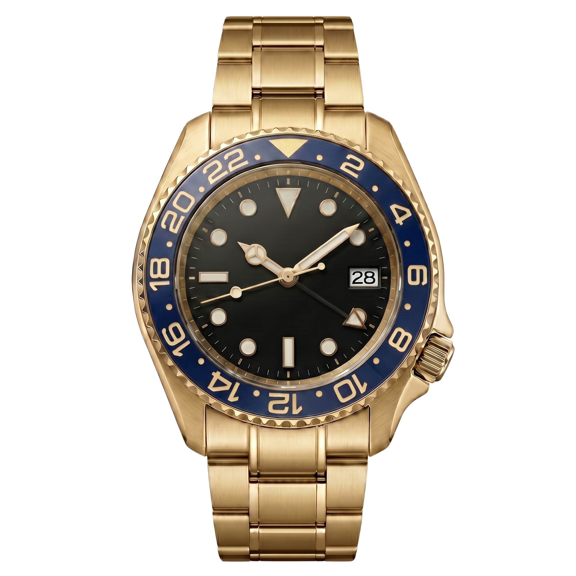 Pergor Navex Black Gold – automatic watch, stainless steel case and bracelet