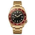 Pergor Navex RED Gold – automatic watch, stainless steel case and bracelet
