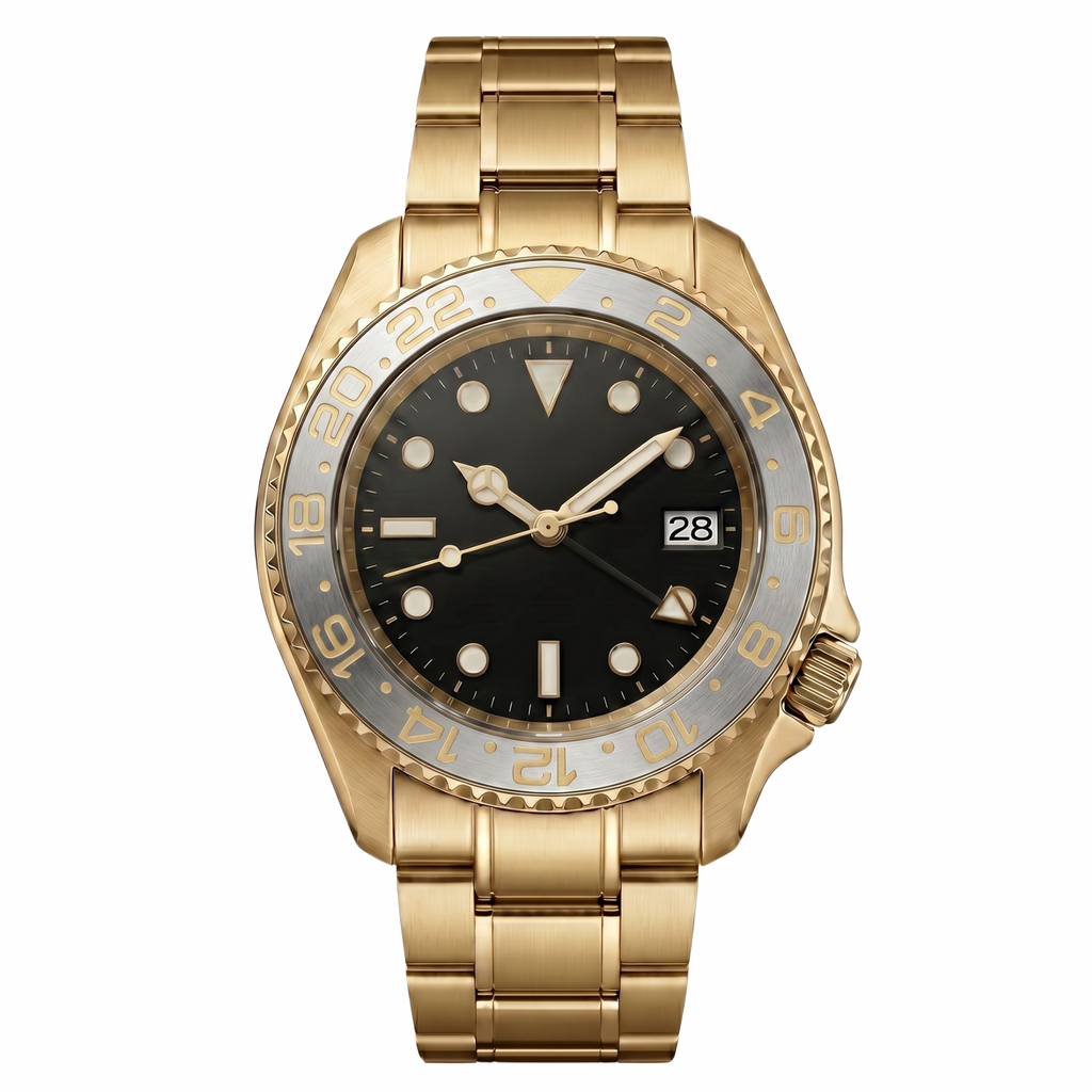 Pergor Navex Silver Gold – automatic watch, stainless steel case and bracelet