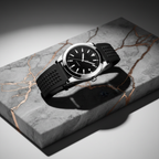 Pergor Veyra Black Rubber – automatic watch, stainless steel case and bracelet