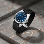 Pergor Veyra Deep Blue Rubber – automatic watch, stainless steel case and bracelet