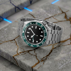 Pergor Navex Light Blue Steel – automatic watch, stainless steel case and bracelet