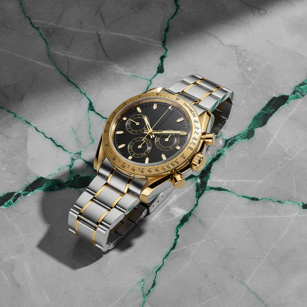 Pergor Torvex Black TWO Tone – automatic watch, stainless steel case and bracelet