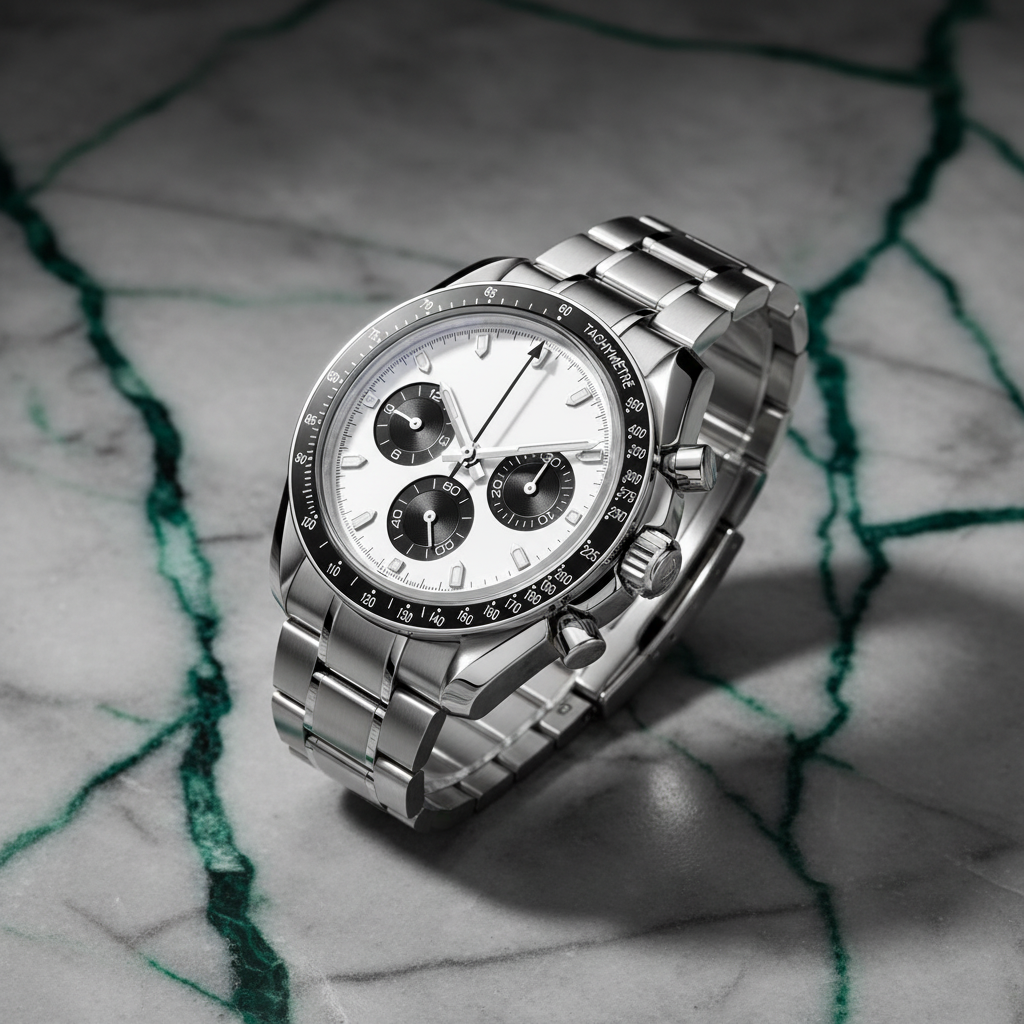 Pergor Torvex White Steel – automatic watch, stainless steel case and bracelet