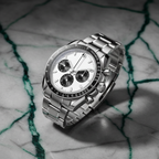 Pergor Torvex White Steel – automatic watch, stainless steel case and bracelet
