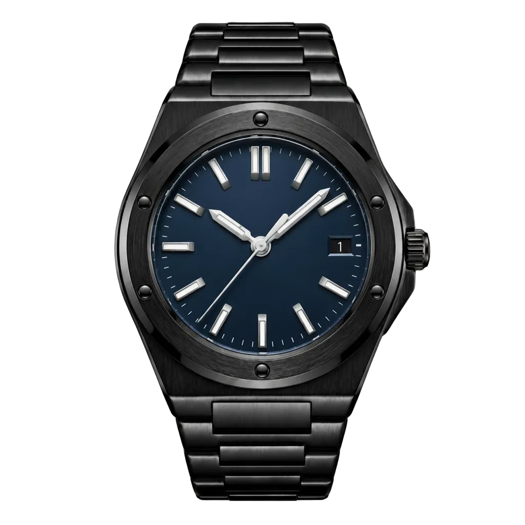 Pergor Valtor Blue Black – automatic watch, stainless steel case and bracelet