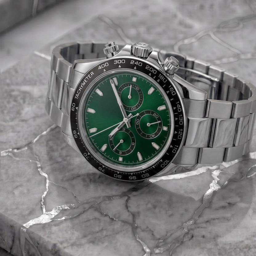 Pergor Torvex Irish Green Steel – automatic watch, stainless steel case and bracelet