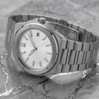 Pergor Valtor White Steel – automatic watch, stainless steel case and bracelet