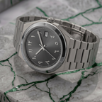 Pergor Tolaris Arabic Grey Silver – automatic watch, stainless steel case and bracelet