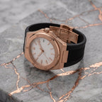 Pergor Valtor Rose Rubber – automatic watch, stainless steel case and bracelet