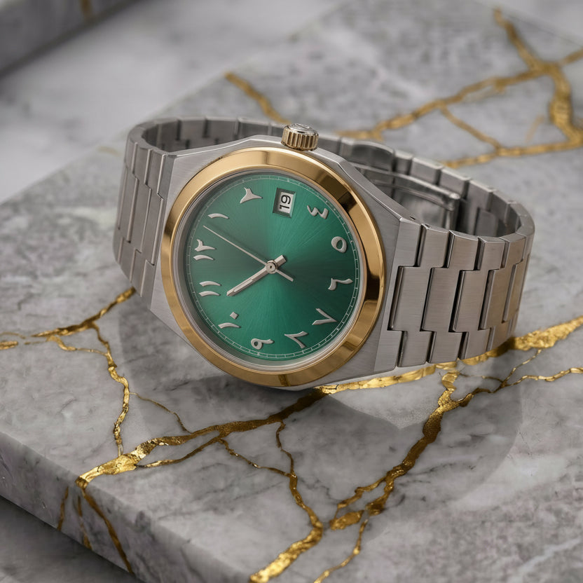 Pergor Tolaris Green TWO Tone – automatic watch, stainless steel case and bracelet
