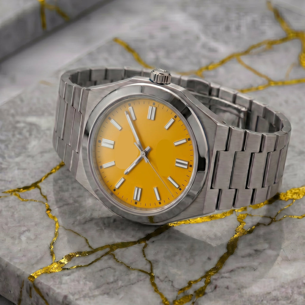 Pergor Artis Yellow Steel – automatic watch, stainless steel case and bracelet